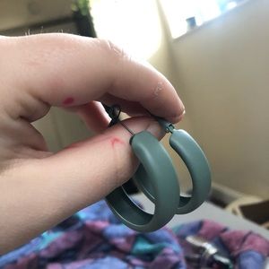 Matte green flat hoops